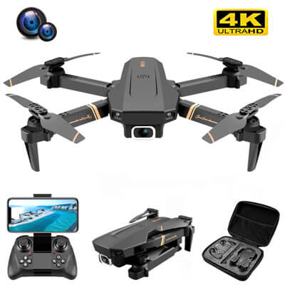 დრონი V4 Rc Drone 4k HD Wide Angle Camera 1080P WiF Helicopter Toys